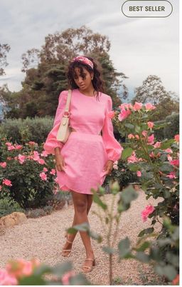 Safi Linen Wolf Gang Dress - candy Size S for rent on The Volte - image 2