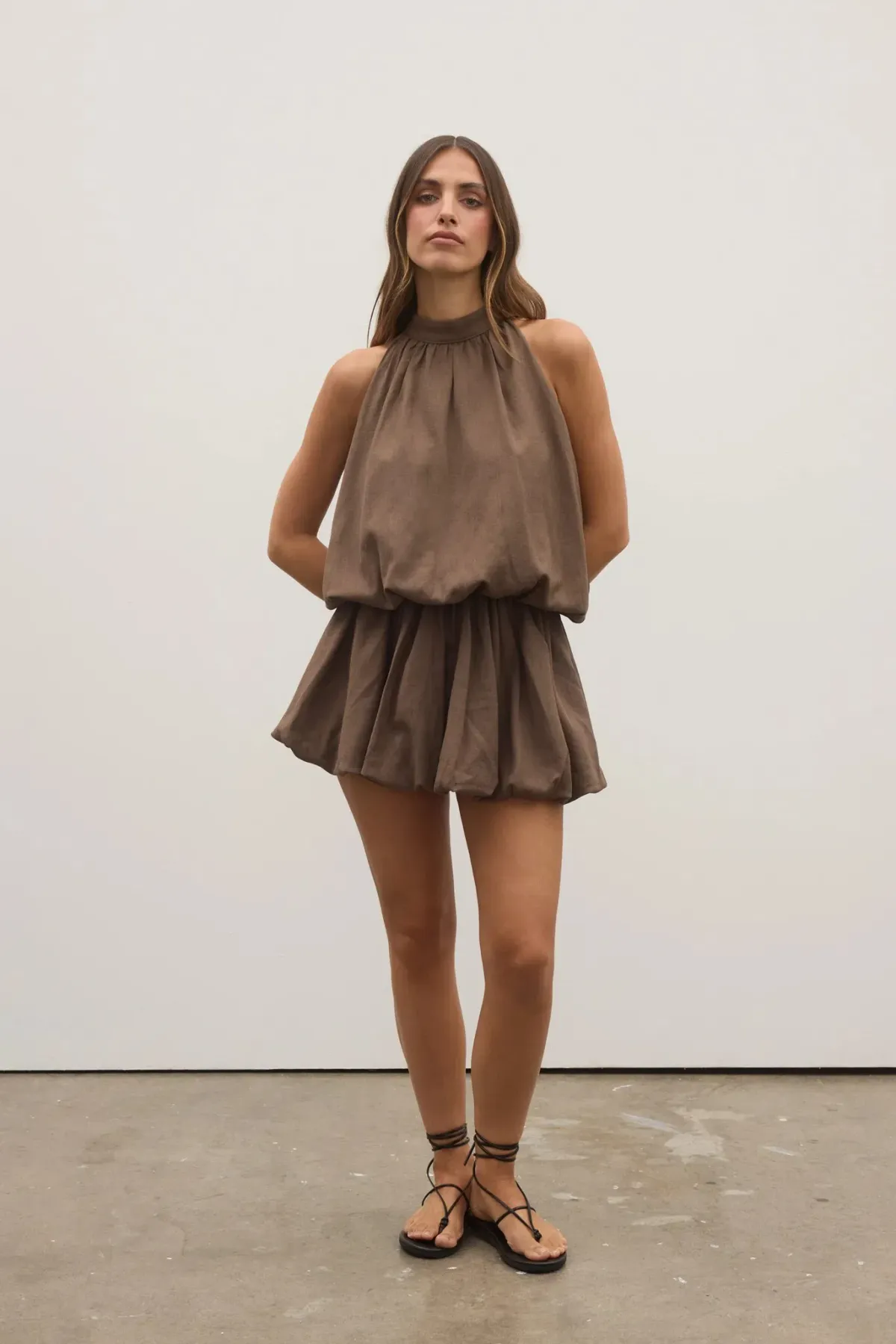 Bayse Genevieve Mini Dress Chocolate Size 8 / S - Image 1