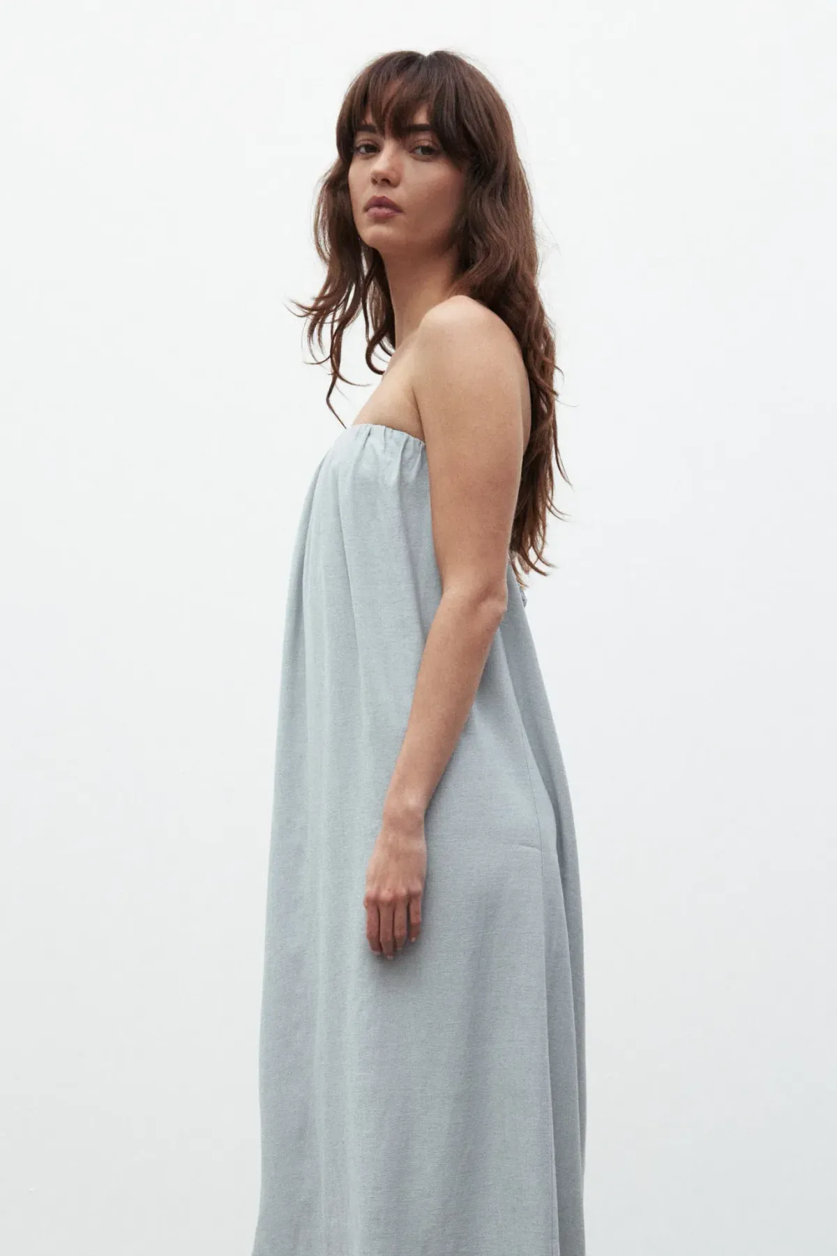 Bayse Zuri Linen Midi Dress Mist Blue Size 10 / M - Image 2