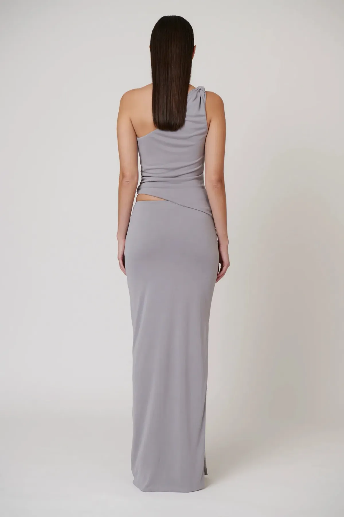 Bayse Maia Draped Maxi Skirt Blue Steel Size 8 / S — Races, Cocktail, Wedding Guest - Image 3
