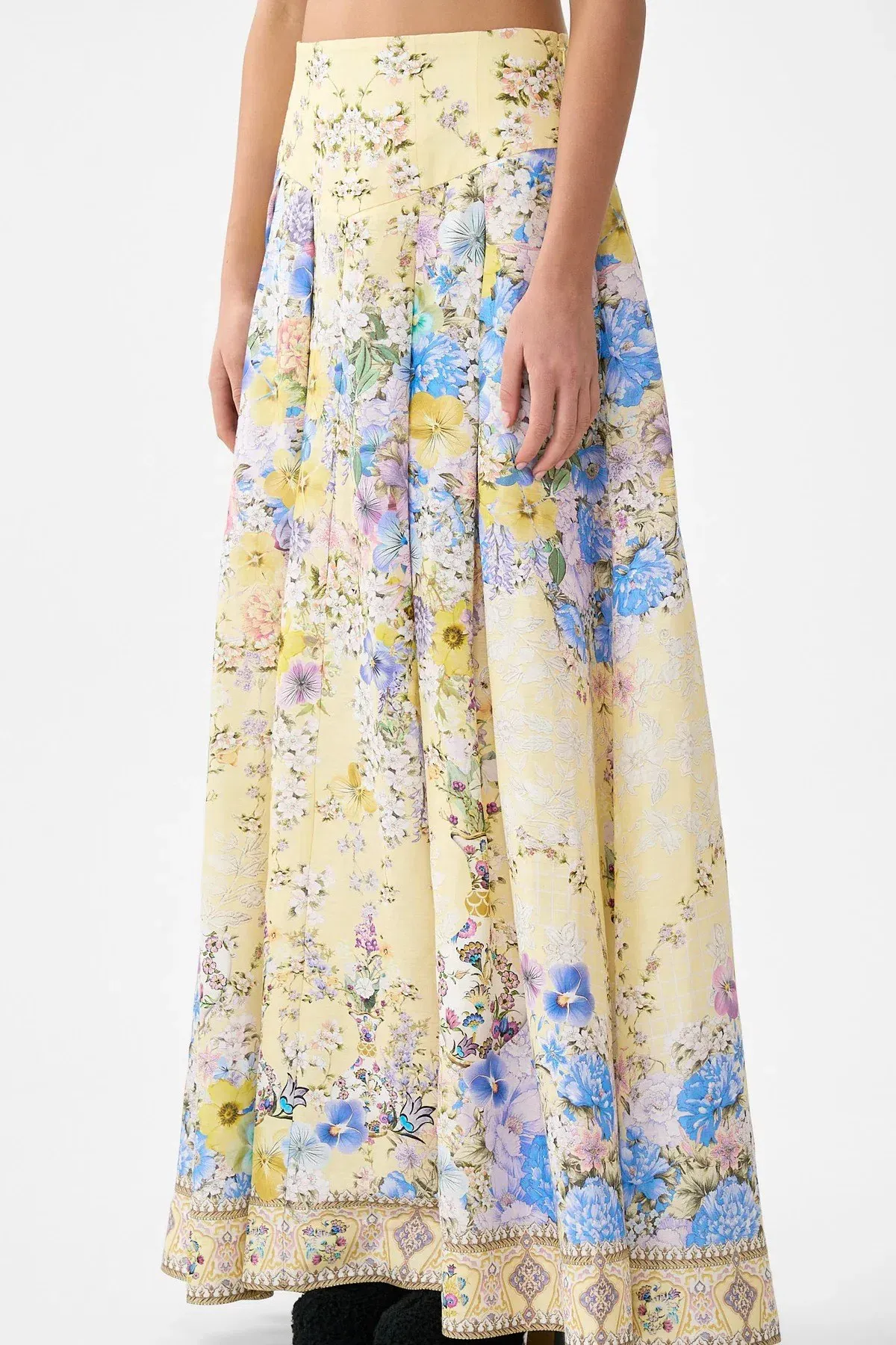 Camilla Darling Buds Corset Waist Maxi Skirt Yellow Floral Size 8 / XS — Races, Wedding Guest, Cocktail - Image 2