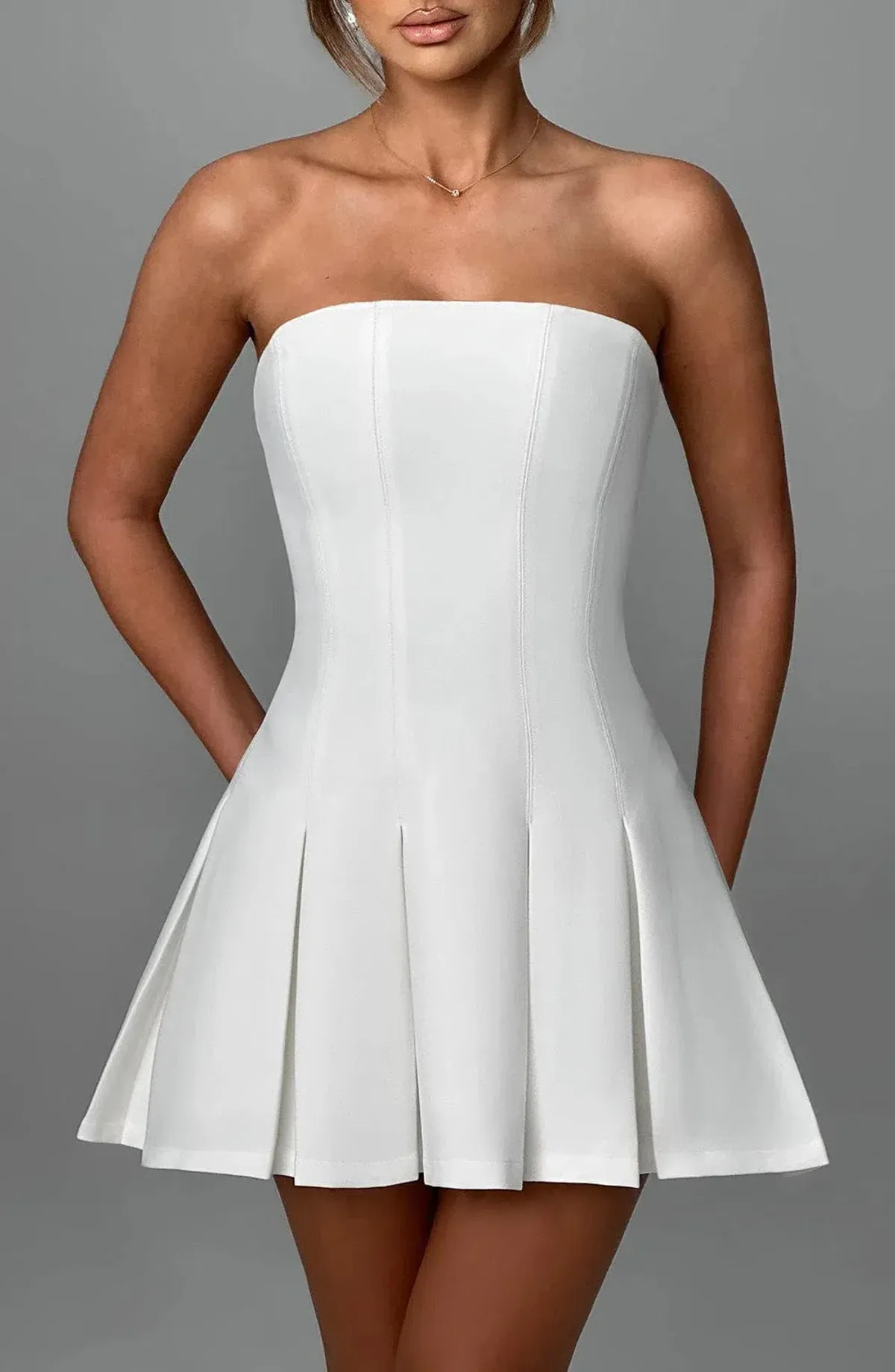 Babyboo Bryony Mini Dress Ivory Strapless Size 8 / S - Image 2