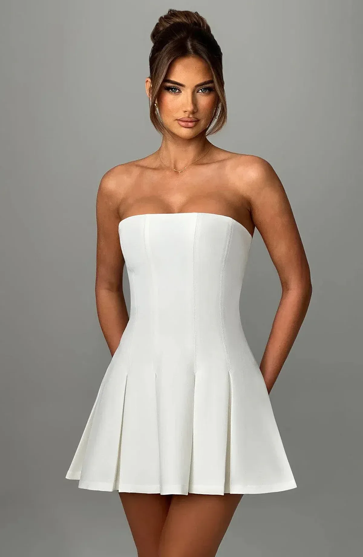 Babyboo Bryony Mini Dress Ivory Strapless Size 8 / S - Image 1