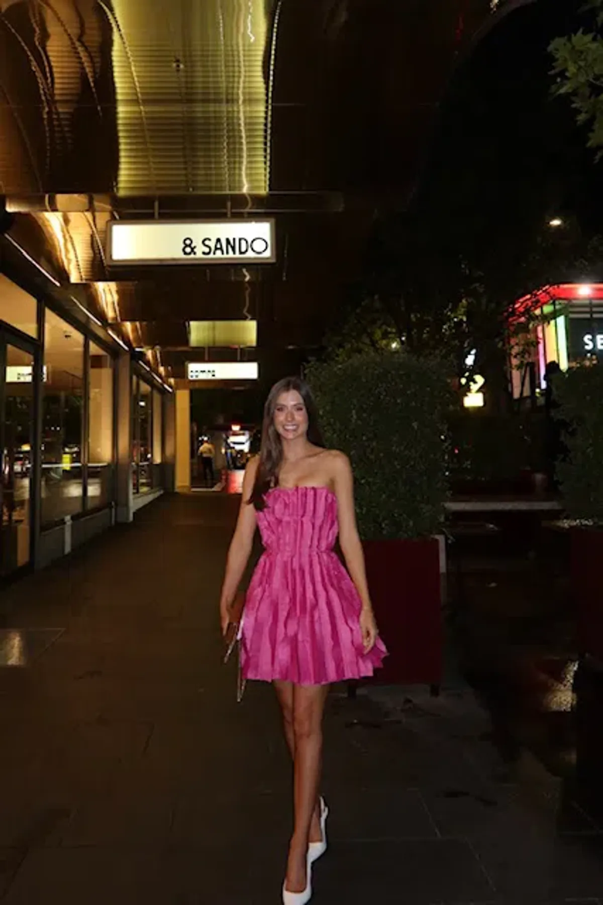 Aje Hybrid Sleeveless Mini Dress Fuchsia Rose Size 4 - Image 1