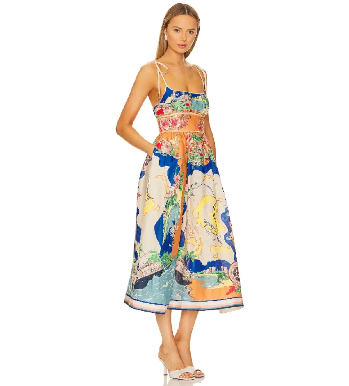 Zimmermann Alight Picnic Midi Dress Print Size 1 AU 10 - Image 3
