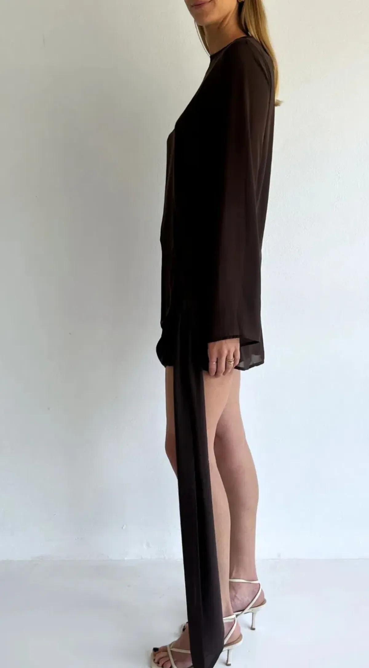 By Nicola Elodie Mini Dress in Chocolate Size 12 - Image 5
