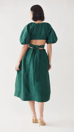 Aje Mimosa Cutout Midi Dress Emerald Green Size 12 for rent on The Volte - image 3