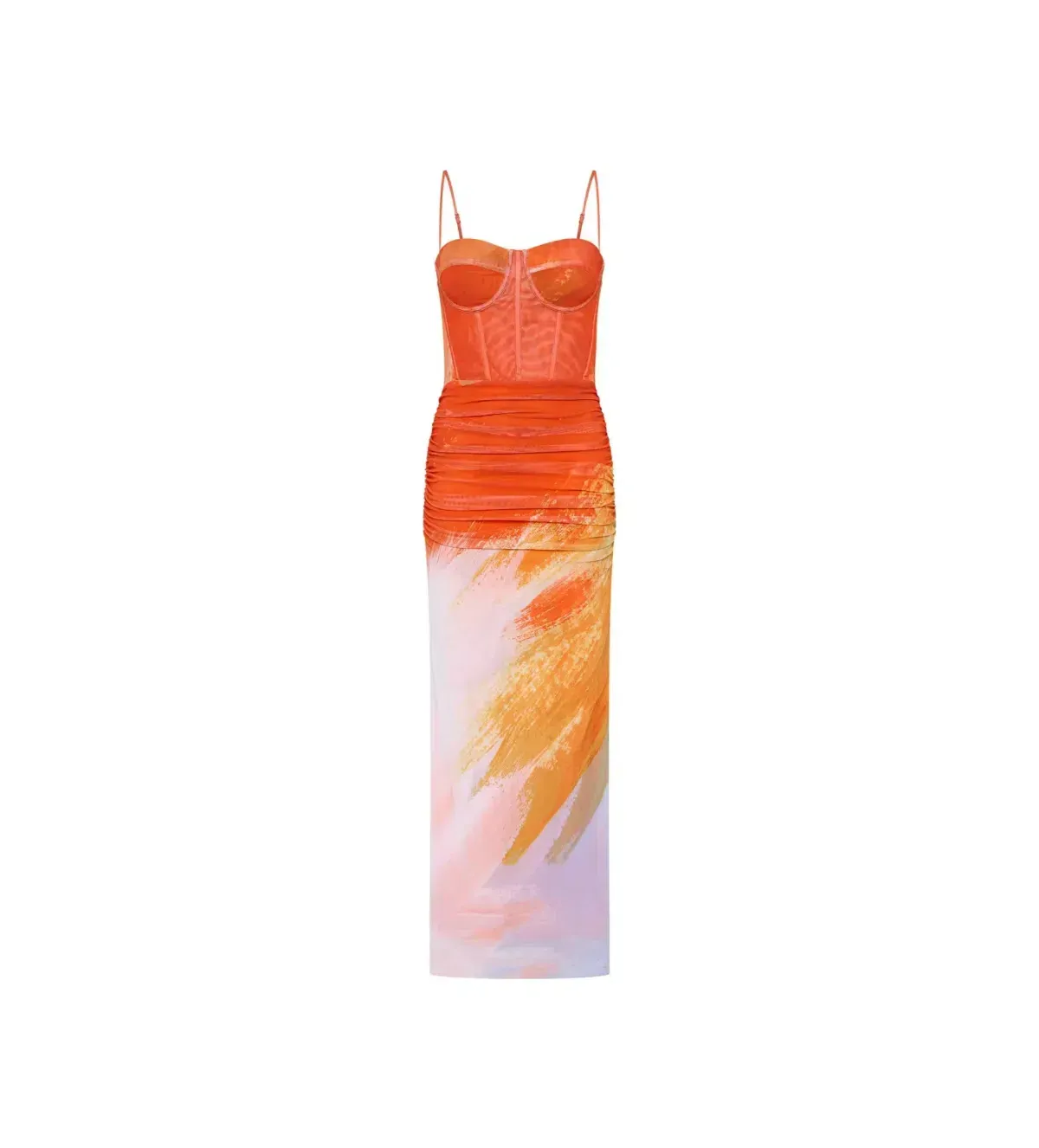 Rebecca Vallance Frida Corset Midi Dress Sunset Orange Size 6 AU - Image 7