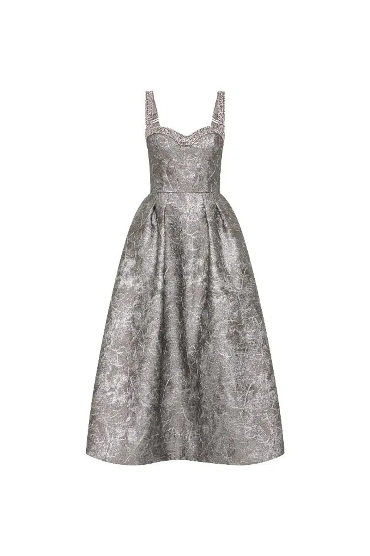 Rebecca Vallance Sterling Midi Dress Silver Size 12 AU - Image 7