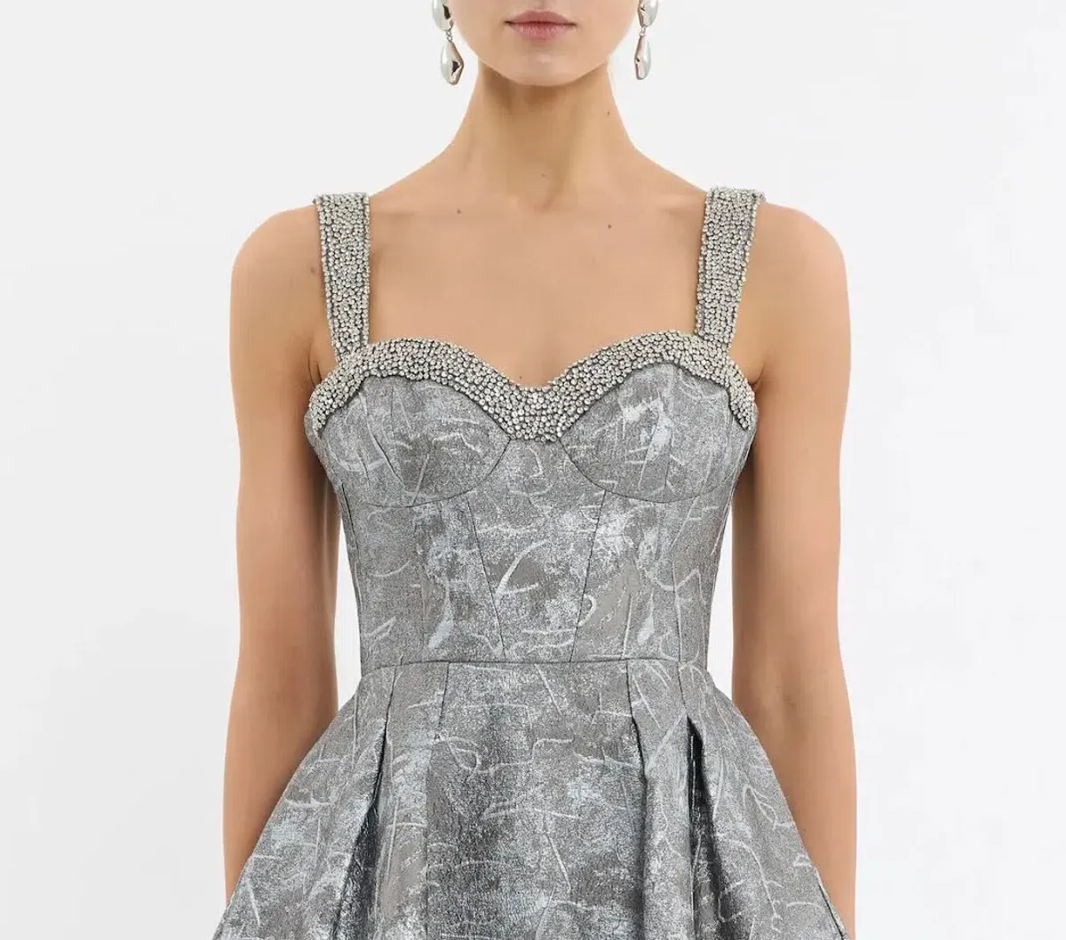 Rebecca Vallance Sterling Midi Dress Silver Size 12 AU - Image 11