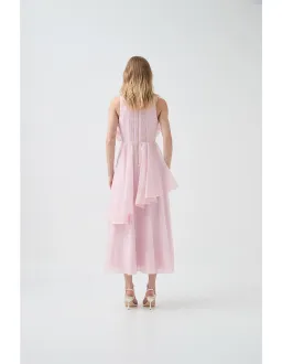 Aje Selestia Midi Dress Ash Pink Size 6 for rent on The Volte - image 5