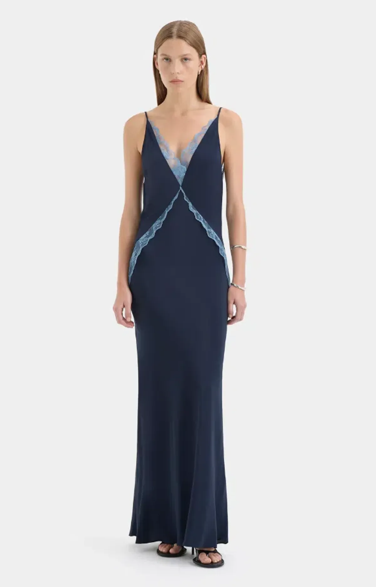 Sir the Label Elsie Lace Maxi Gown Navy Size 2 / AU 10 - Image 1