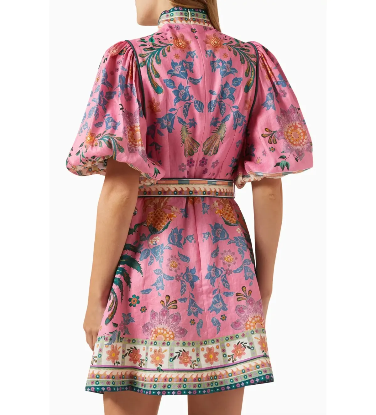 Zimmermann Ginger Buttoned Mini Dress in Print Size 2/AU12 - Image 2