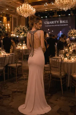 Tarik Ediz The Blush Whisper Maxi Gown Pink Size 8 for rent on The Volte - image 4