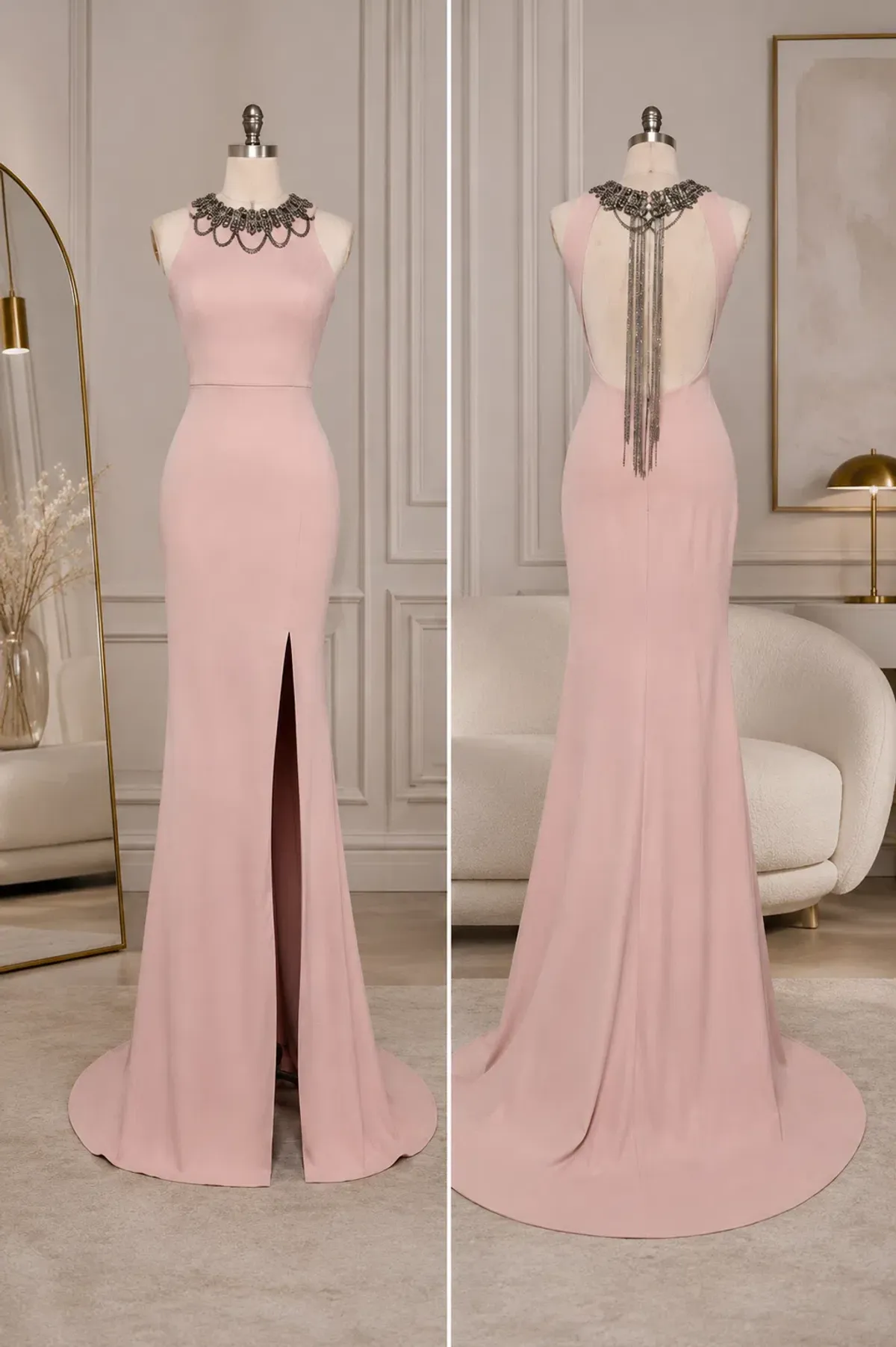 Tarik Ediz The Blush Whisper Maxi Gown Pink Size 8 - Image 6
