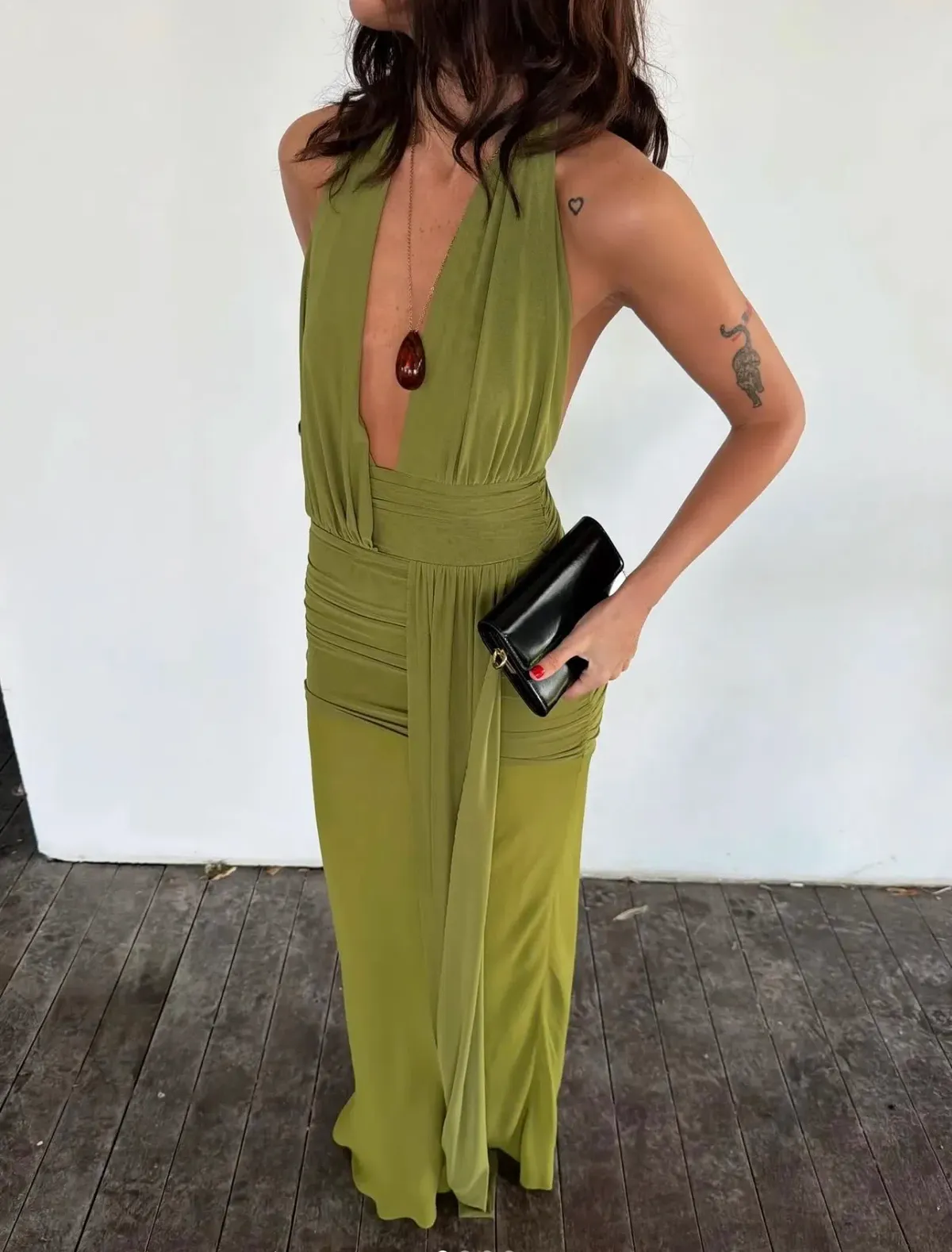 Bec & Bridge Cassis Drape Maxi Dress in Fern - Image 2