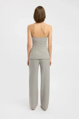 Kookai Denver Strapless Button Top Houndstooth Check Size 10 / M for rent on The Volte - image 2