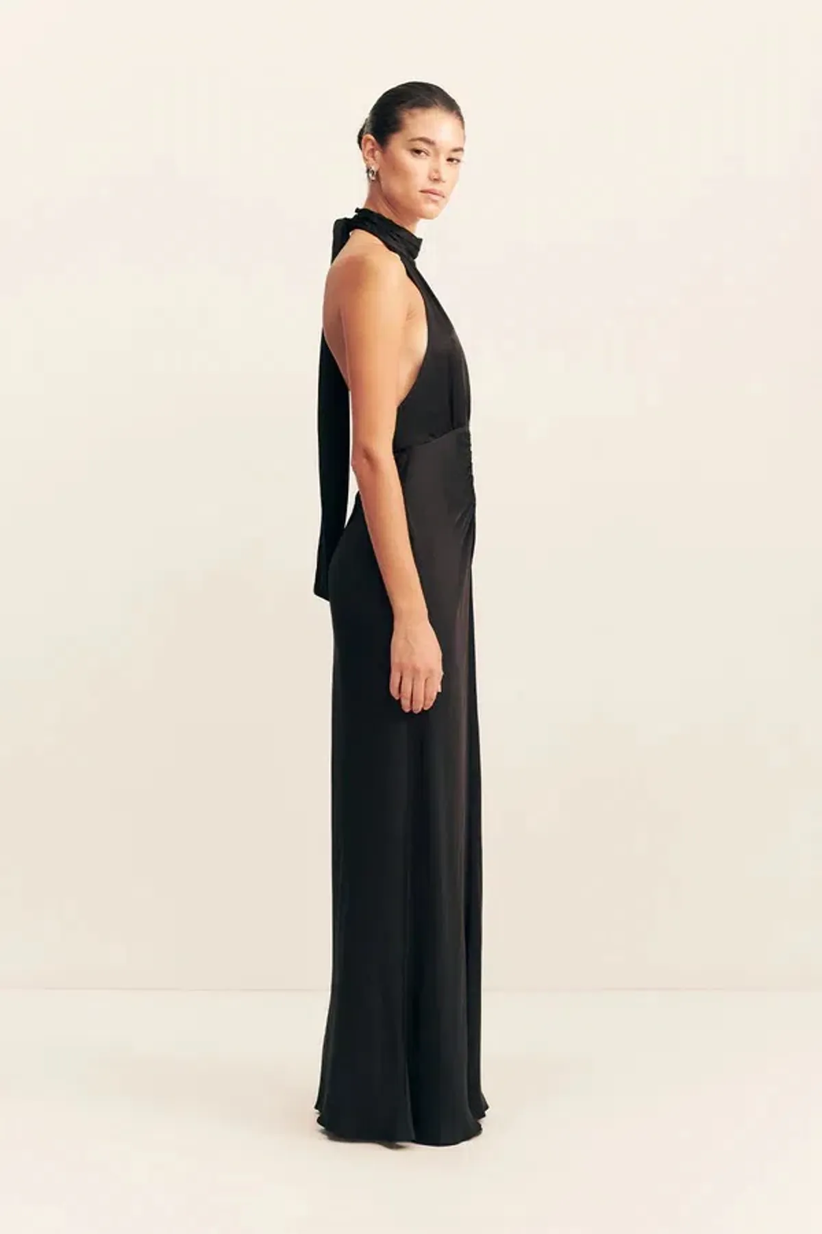 Shona Joy Agnes Halter Neck Maxi Black Size AU 6 - Image 3