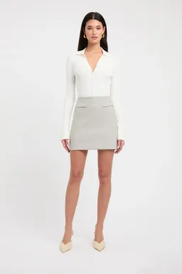 Kookai Darcy Vest Top & Mini Skirt Set Grey Marle Size 8 / 10 for rent on The Volte - image 3