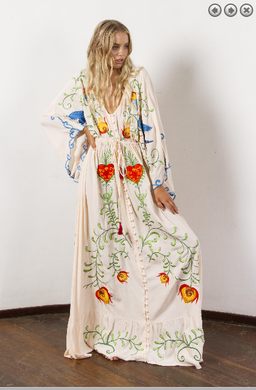 Fillyboo Strange Magic embroidered maternity dress - Light Blush  for rent on The Volte - image 1