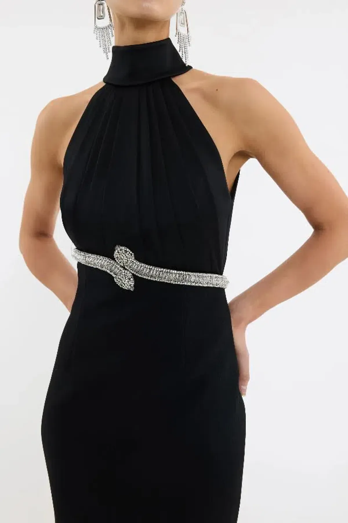 🖤 🐍 REBECCA VALLANCE Lilith Gown – Black – Size 10 AU - Embellished Formal Maxi Dress 🐍🖤 - Image 6