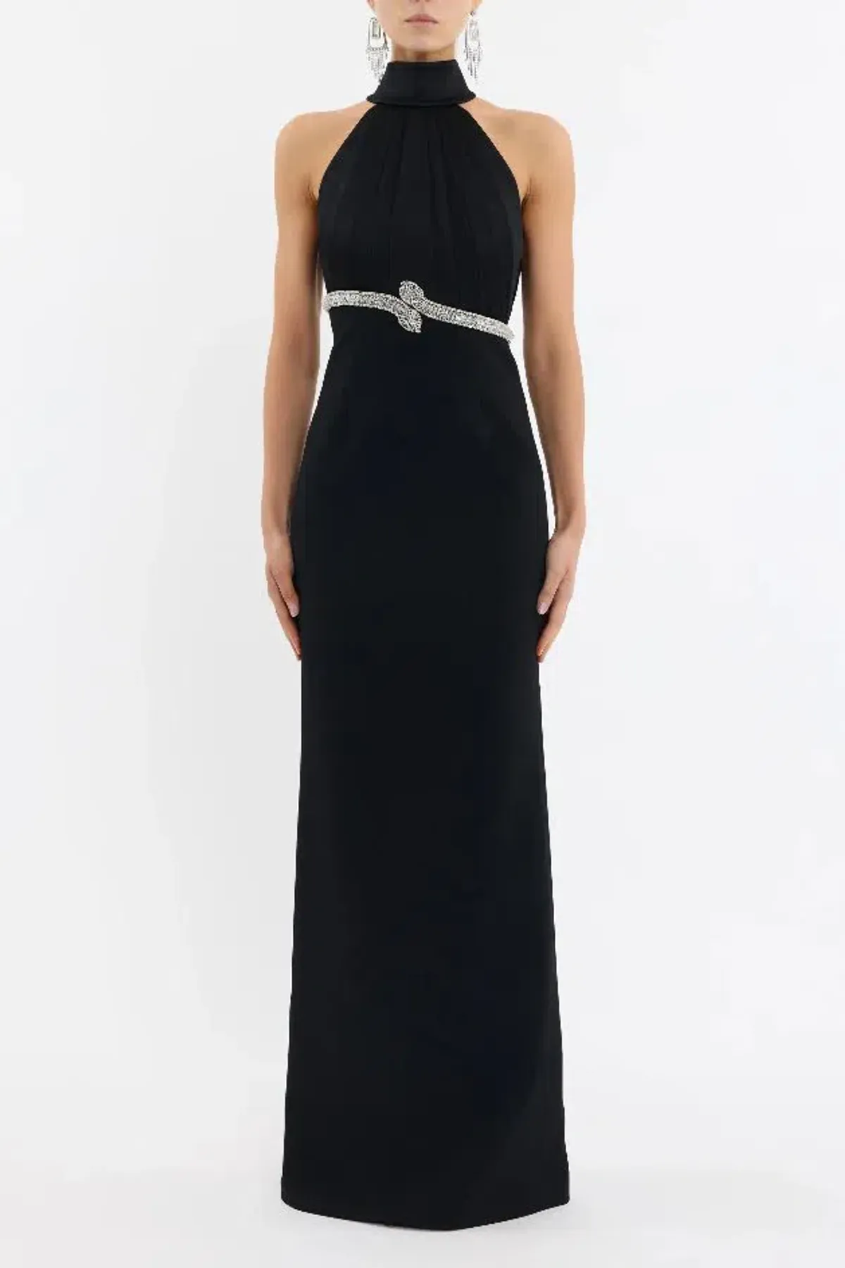 🖤 🐍 REBECCA VALLANCE Lilith Gown – Black – Size 10 AU - Embellished Formal Maxi Dress 🐍🖤 - Image 1