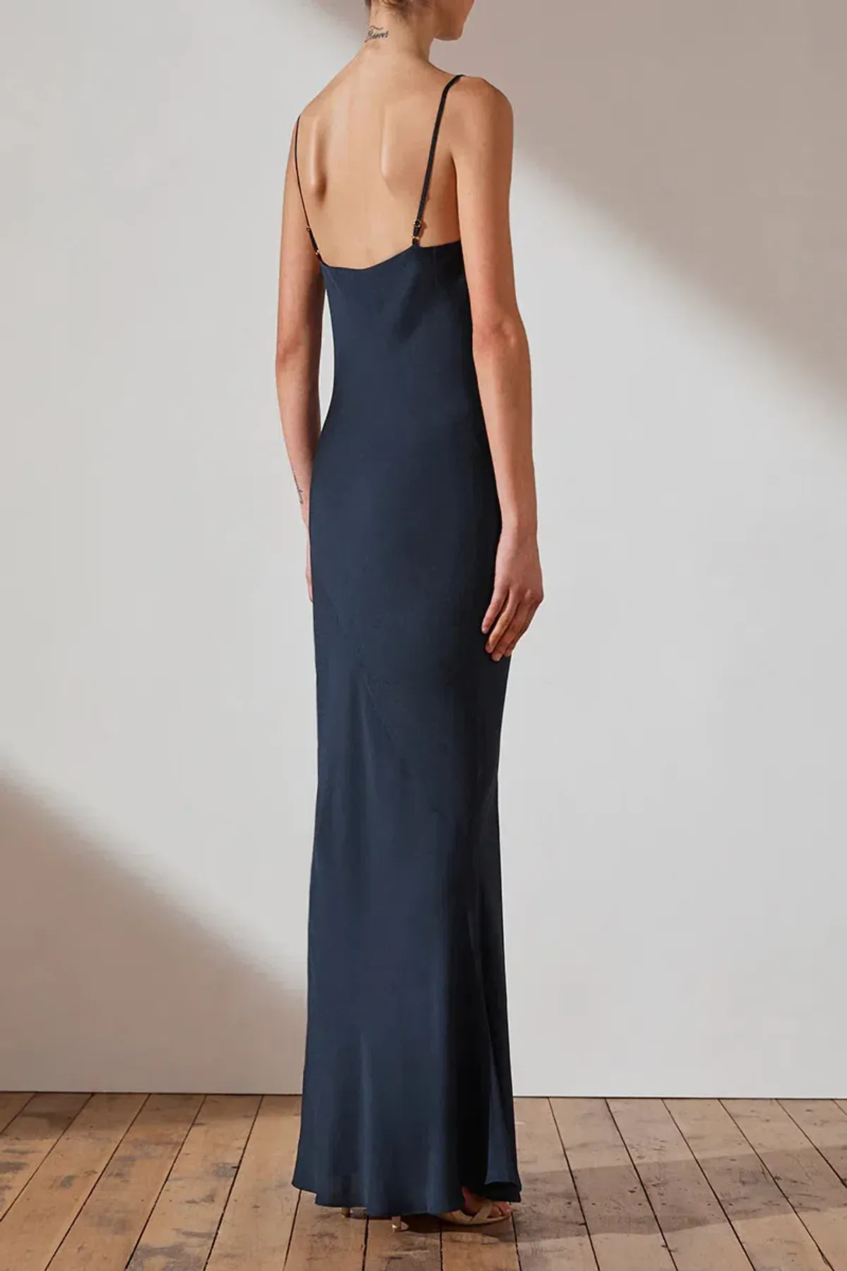 Shona Joy Luxe Bias Cowl Slip Dress Navy Size 10 - Image 2