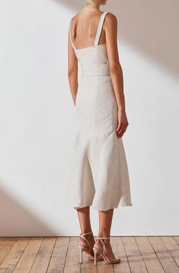 Shona Joy Shaw Linen Contour Panel Midi Dress for rent on The Volte - image 2