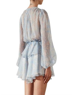 Shona Joy - Emilia Peplum Drawstring Mini Dress for rent on The Volte - image 2