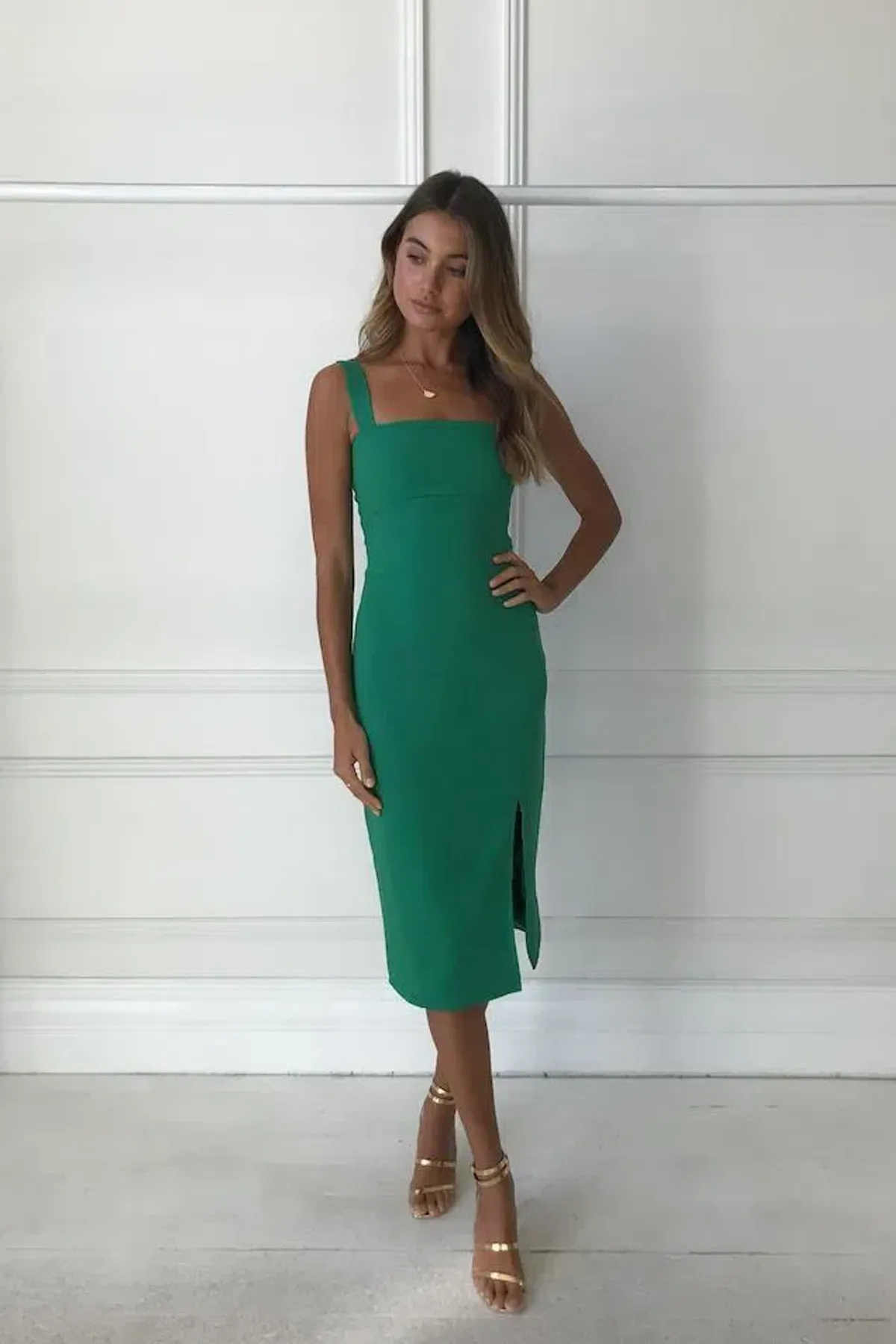 By Nicola Printemps Midi Dress Palm Green Size 8 - Image 2