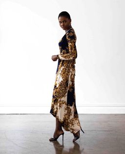 Mónica The Label Baroque Print Wrap Dress Size 12 for rent on The Volte - image 3