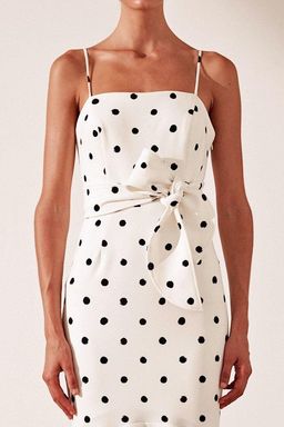 Shona Joy Abigail Trumpet Midi Black & White Polka Dot Size 10 for rent on The Volte - image 3