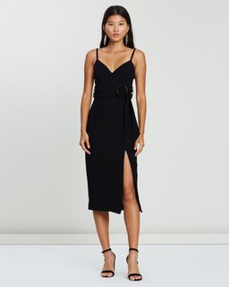 Shona Joy Fitted Cocktail Dress with Belt Black 10 for rent on The Volte - image 4