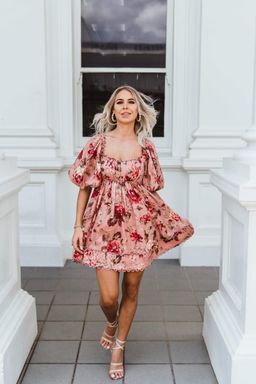 Zimmermann Cassia Scallop Mini Dress in Floral Musk Size 0 / AU 8 for rent on The Volte - image 2
