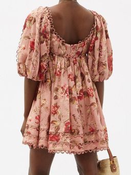 Zimmermann Cassia Scallop Mini Dress in Floral Musk Size 0 / AU 8 for rent on The Volte - image 6