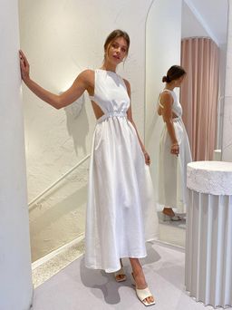 Sir the Label Alena Maxi Dress in Ivory Size XS / AU 6 for rent on The Volte - image 3