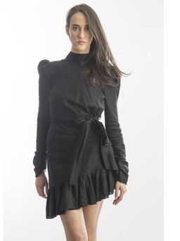 Zimmermann Asymmetric Flounce Mini Dress Black Size 6 for rent on The Volte - image 2