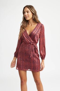 Kookai Zambia Dress in Rust Print Size 6 for rent on The Volte - image 2