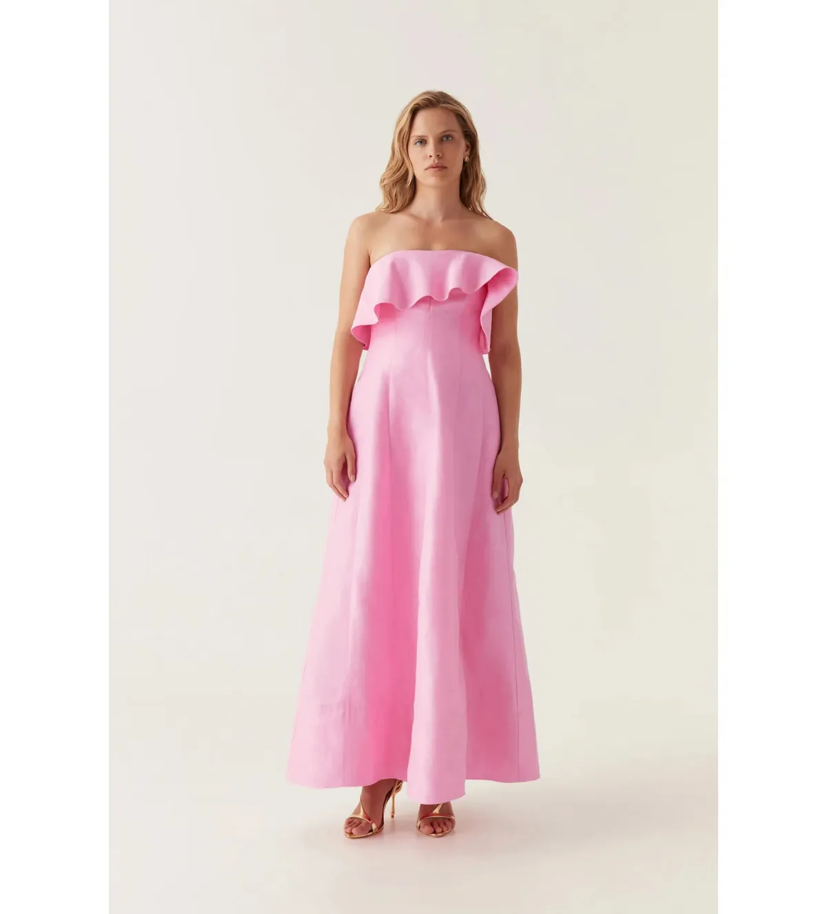 AJE Shallow Strapless Maxi Gown in Bon Bon Pink Size 10 - Image 1