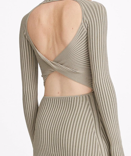 Dion Lee Stripe Rib Twist Mini Dress green size 8 for rent on The Volte - image 2