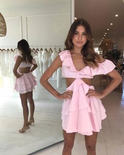SOFIA THE LABEL | Rose Dress in Baby Pink | Size 6 for rent on The Volte - image 2