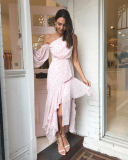 Acler Aurora Draped Pleated Dress Pink Size 8 for rent on The Volte - image 3