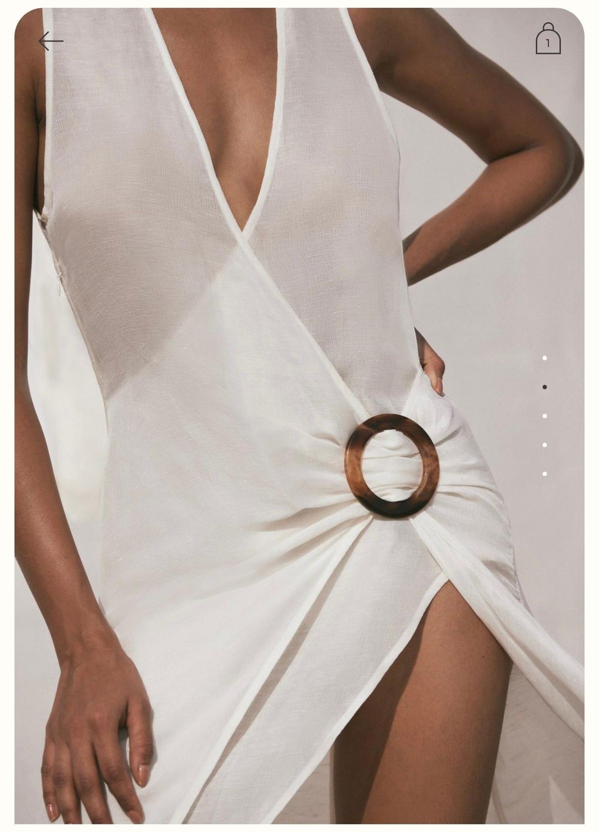 Cult Gaia Solene Off White Cover Up Dress Size S - Image 2