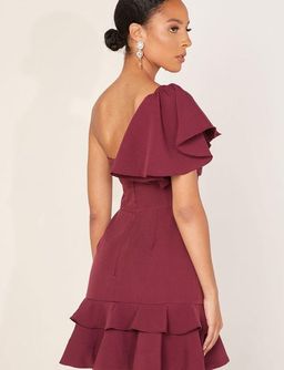 Keepsake the Label Delight Asym Mini Dress Burgundy Size M for rent on The Volte - image 3