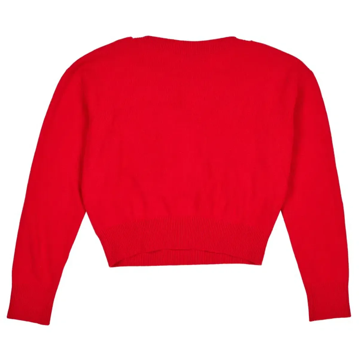 CHANEL Red Pearl Embellished Cashmere Sweater, 2021 - Image 1