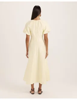 Saba Neve Linen Blend Panel Midi Dress Size 8 Limoncello for rent on The Volte - image 6