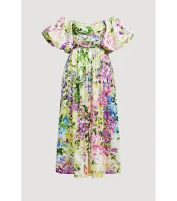 🌿💜 Aje ADINA Midi Dress - Size 10 - Lavandula Colourful Floral Maxi Gown 💜🌿 for rent on The Volte - image 5