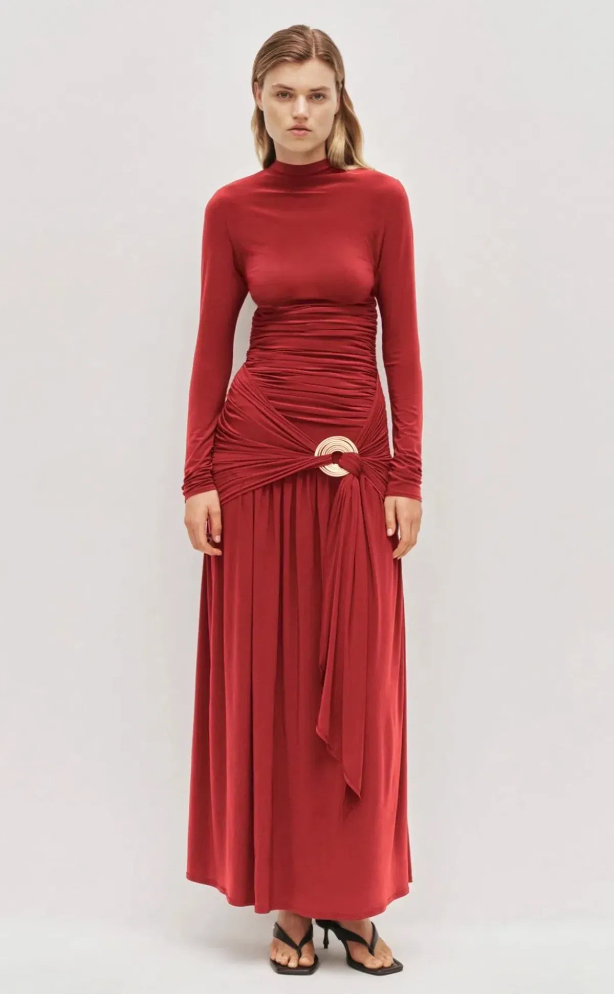 AJE Selah Jersey Maxi Dress in Scarlett Red Size S - Image 2