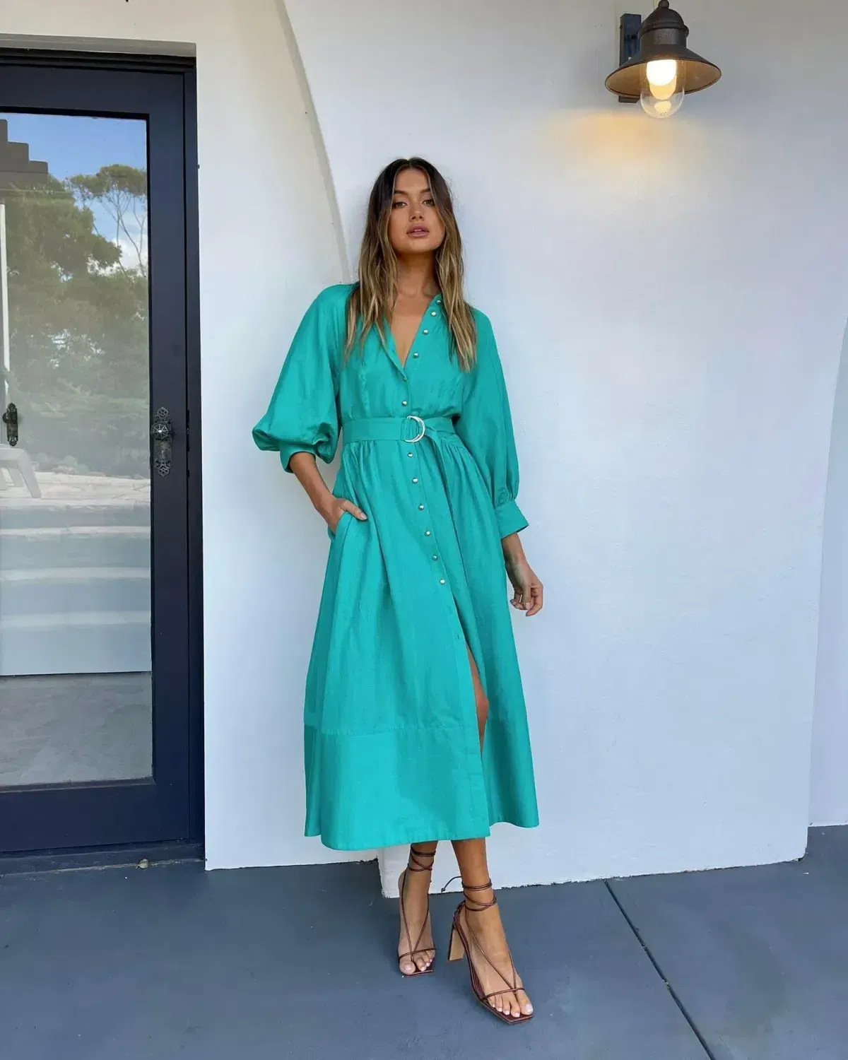 Sheike Piper Dress in Jade Green Size 16 - Image 1