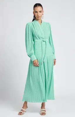 Sheike Tarlia Pleated Maxi Dress in Aqua Size 14  for rent on The Volte - image 1